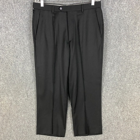 Pazoni Dress Pants‎ Men's Size 34 Black 100% Wool Slacks Adults - Picture 1 of 9